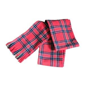 Vintage Pendleton Merino Wool Scarf Mens Red Plaid Checkered Tartan